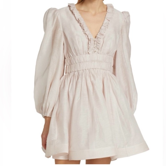 Zimmermann Dresses & Skirts - Zimmermann Rhythmic Frill V-Neck Mini Dress. Ruffle Frill size 2.